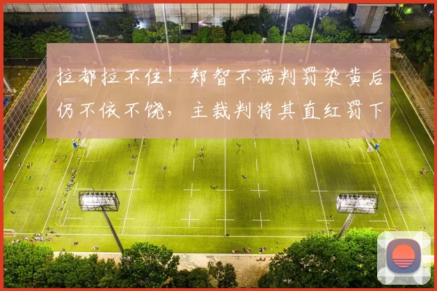 拉都拉不住！郑智不满判罚染黄后仍不依不饶，主裁判将其直红罚下